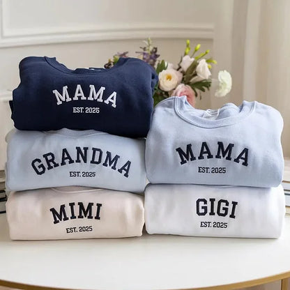Personalized Mama Sweatshirt with Kid Names on Sleeve, Mothers Day Gift, Birthday Gift for Mom
