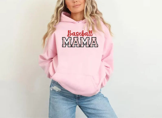 Baseball Mama Embroidered Hoodie Baseball Gifts Cheer Mom Embroidered Gift