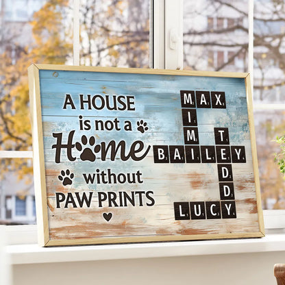 Home With Paw Prints Pet Crossword Puzzle Art Personalized Poster