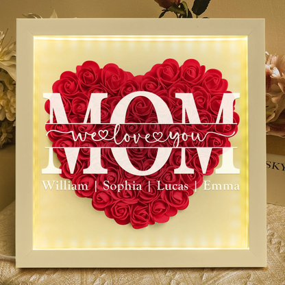 👩❤️👧Mom We Love You - Personalized Flower Shadow Box