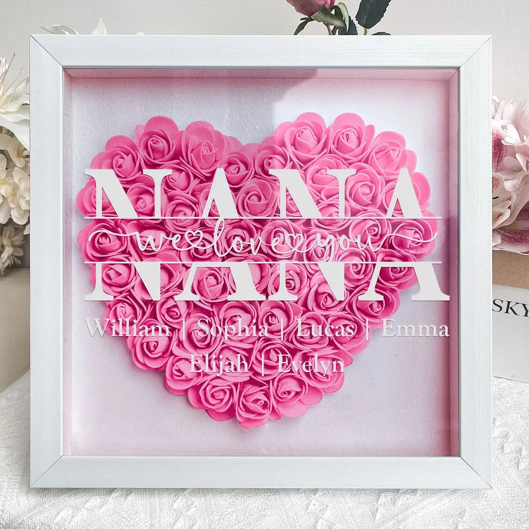 👩❤️👧Mom We Love You - Personalized Flower Shadow Box