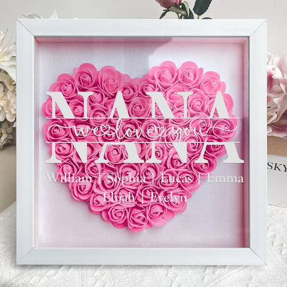 👩❤️👧Mom We Love You - Personalized Flower Shadow Box