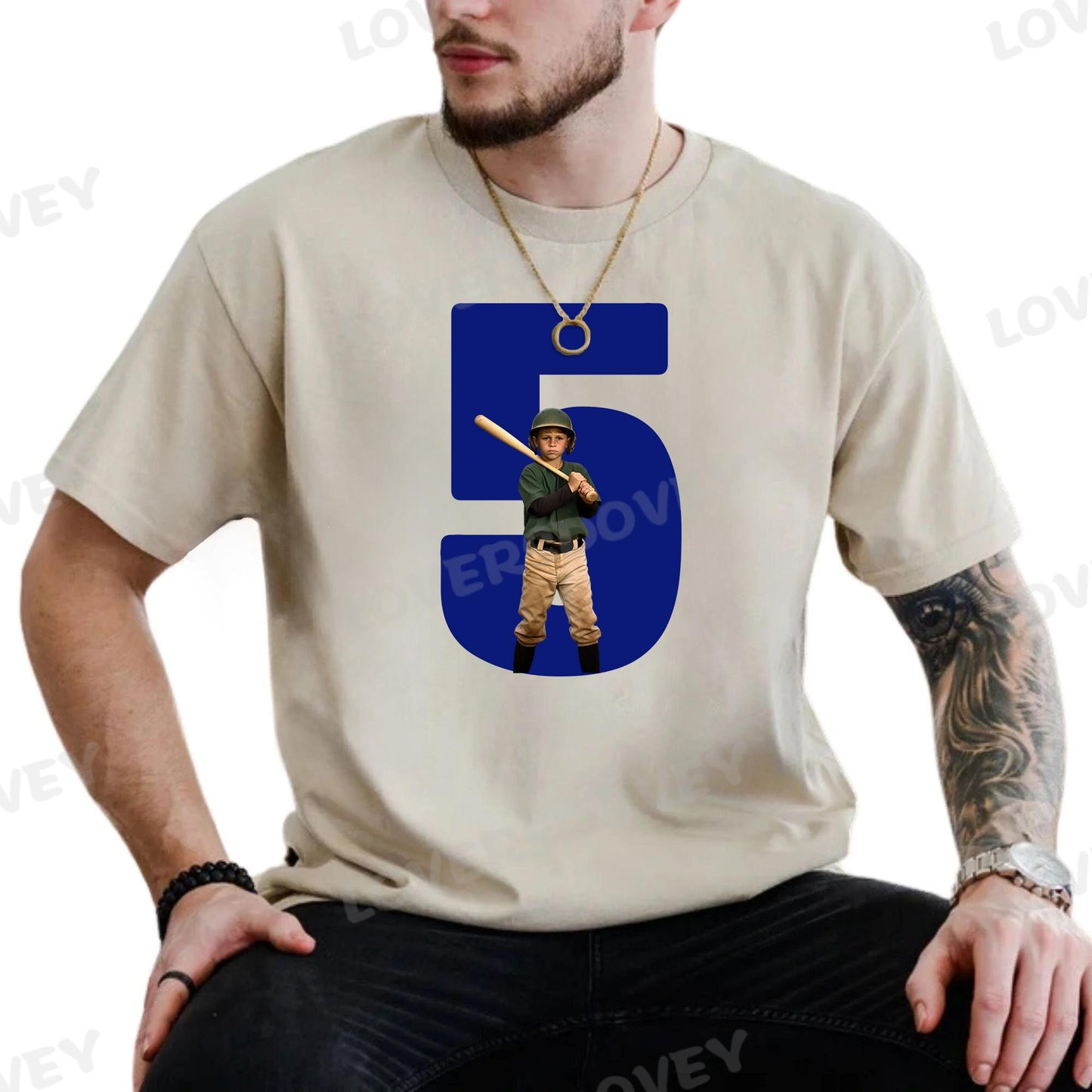 Custom Baseball Personalize Cheer Tee- Custom Photo & Number & Name Print Sport Shirt