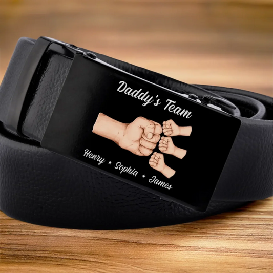 Squad Of Daddy - Family Personalized Custom Printed Belt Buckle - Father's Day, Gift For Dad, Grandpa