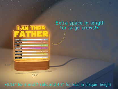 🔥I Am Their Father Night Light with Kids Names - Best Gift For Dad