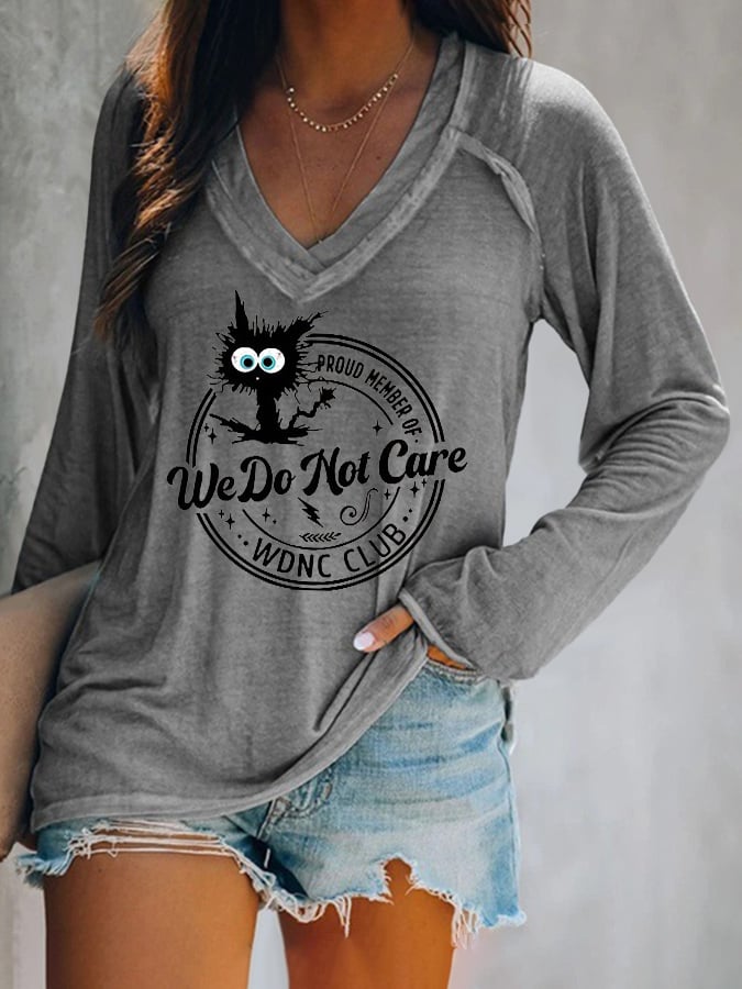🔥Buy 3 Get 15% Off🔥V-neck Retro Funny Proud Member Of WDNC Club Menopause Perimenopause Print T-Shirt