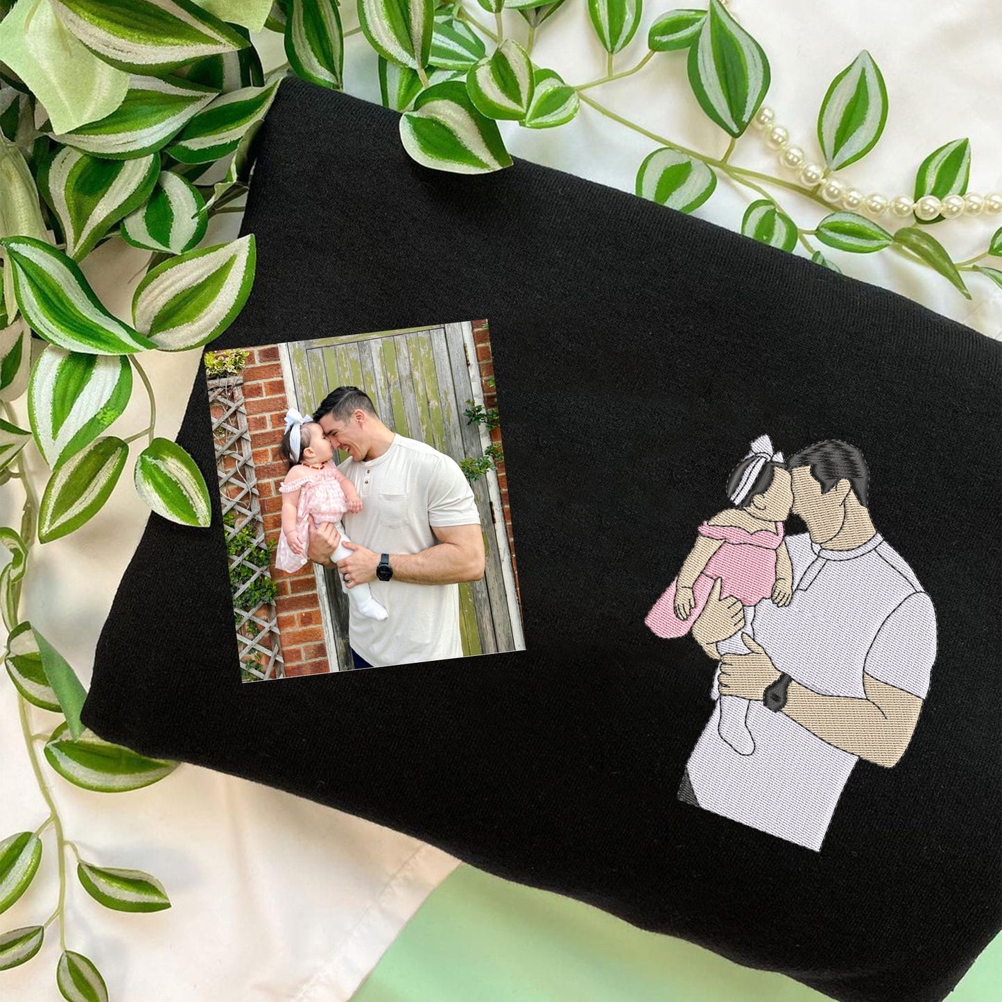 Personalized Photo Portrait Sweatshirt for Dad, Papa, and Your Beloved Ones