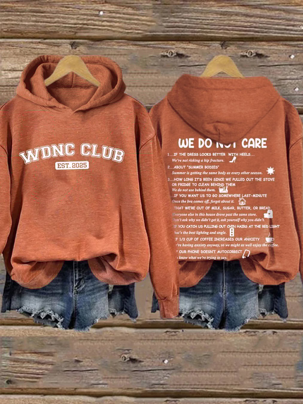 🔥Buy 3 Get 15% Off🔥Retro Funny WDNC Club Menopause Perimenopause Print Hoodie