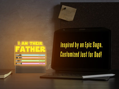 🔥I Am Their Father Night Light with Kids Names - Best Gift For Dad