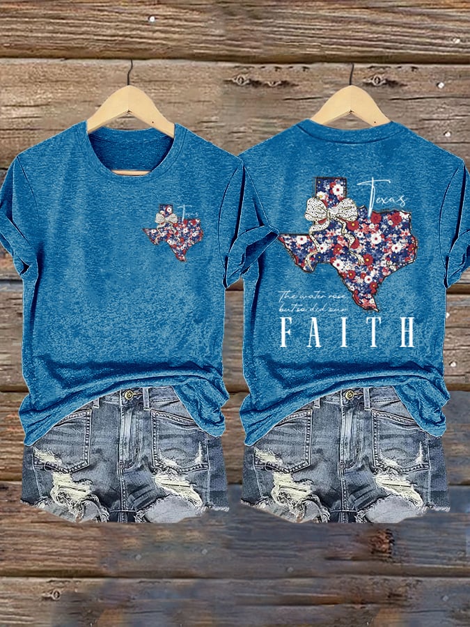 Women's The Water Rose But So Did Our Faith Printed T-Shirts