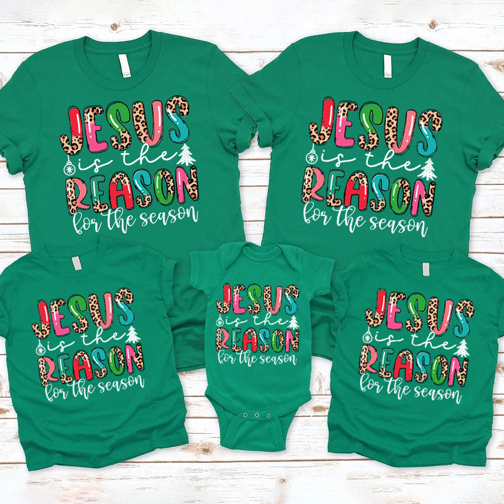 Jesus is the Reason for the Season Faith Christmas Family Matching Shirts