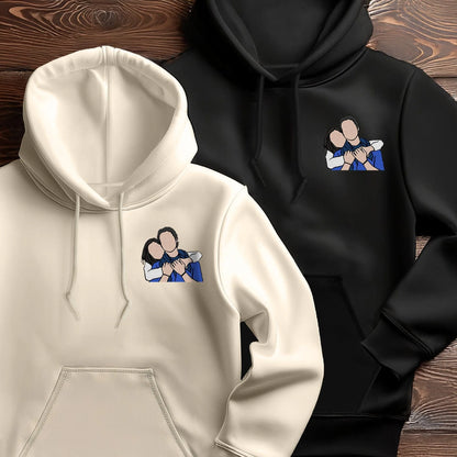 Personalized Hoodie Custom Mom and Kids Loving Photo Cartoon Style Design Perfect Mother's Day Gift