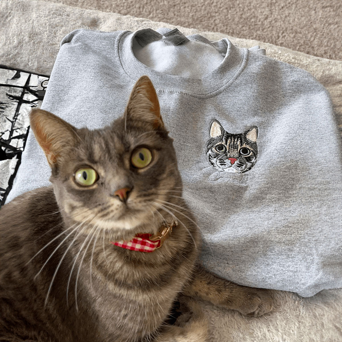 Custom Embroidered Pitbulldog Mom Sweatshirt or Hoodie with Picture | Gifts for Pet Lovers
