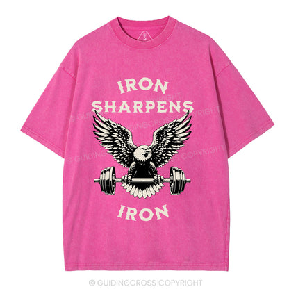 Iron Sharpens Christian Washed T-Shirt