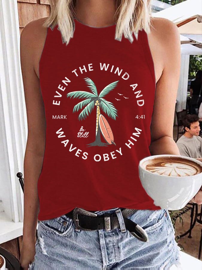 Women'S Casual Christian Scripture Print Tank Top