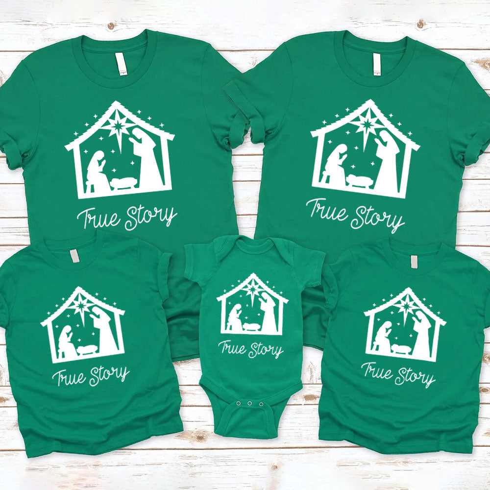 True Story Christmas Nativity Family Matching Shirts