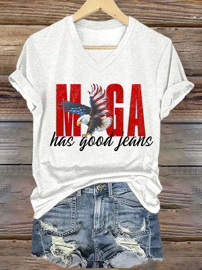 🔥Buy 3 Get 15% Off🔥V-Neck Retro Has Good Jeans Print T-Shirt