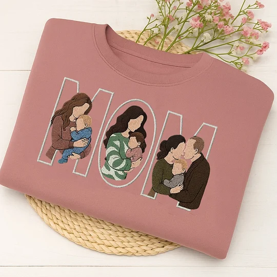 Custom Family Embroidered Sweatshirt – A Unique and Heartwarming Gift for Papa, Dad or Mama