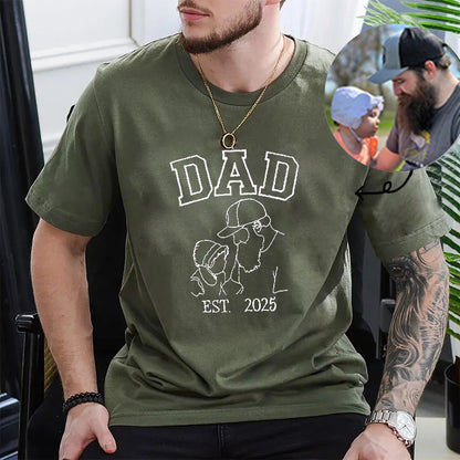 Personalized Dad & Me Sweatshirt - Custom Photo Embroidery with Year & Nickname - Best Father's Day Gift