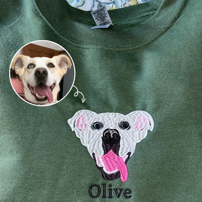 Custom Embroidered Dog Memorial Sweatshirt from Photo | Gifts for Pet Lovers