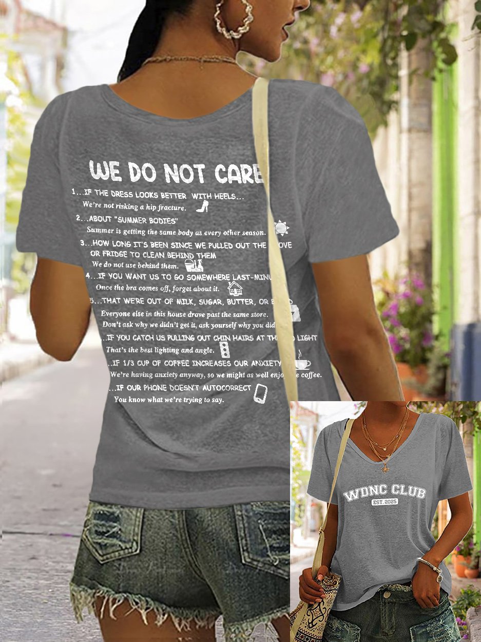 🔥Buy 3 Get 15% Off🔥V-Neck Retro Funny WDNC Club Menopause Perimenopause Print T-Shirt