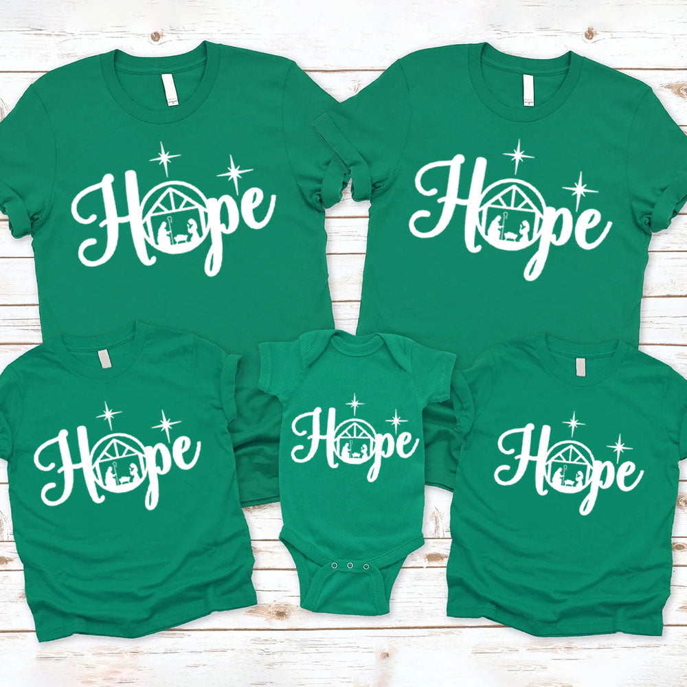 Christmas Hope Nativity Family Matching Shirts