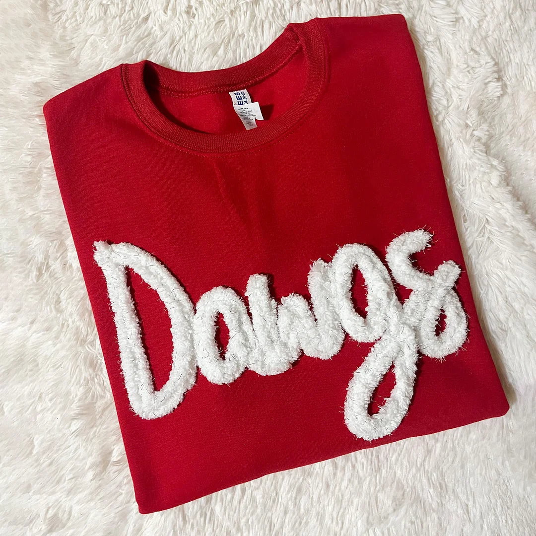 Oversized Team Chenille Embroidered Sweatshirt