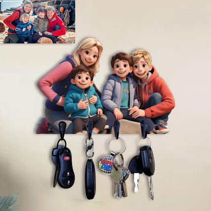 Personalised Portrait Couple/Family Key Holder