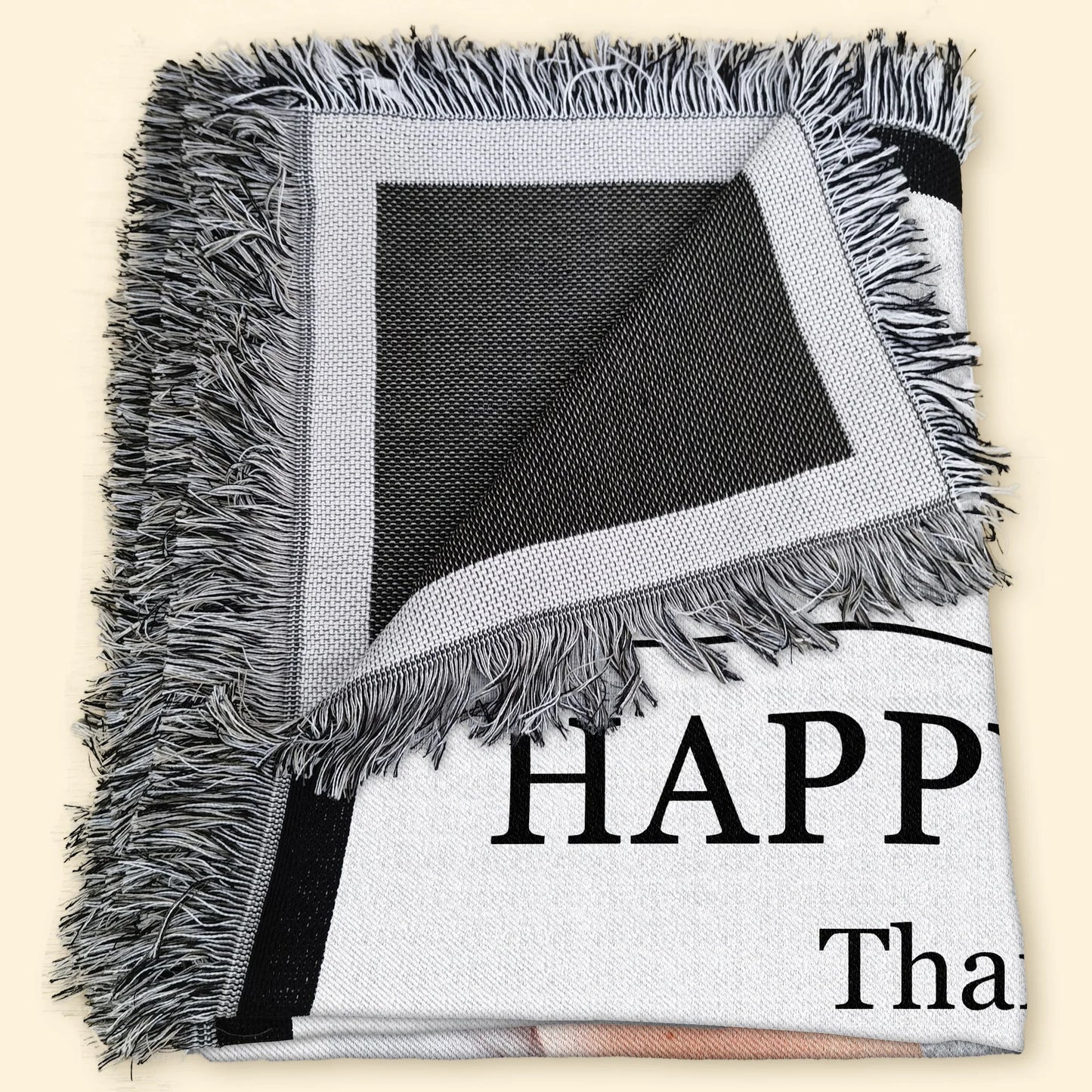 Happy 1st Father's Day Thank You For Everything - Personalized Photo Woven Blanket