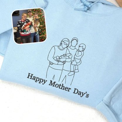 Custom Embroidered Portrait From Photo Hoodie