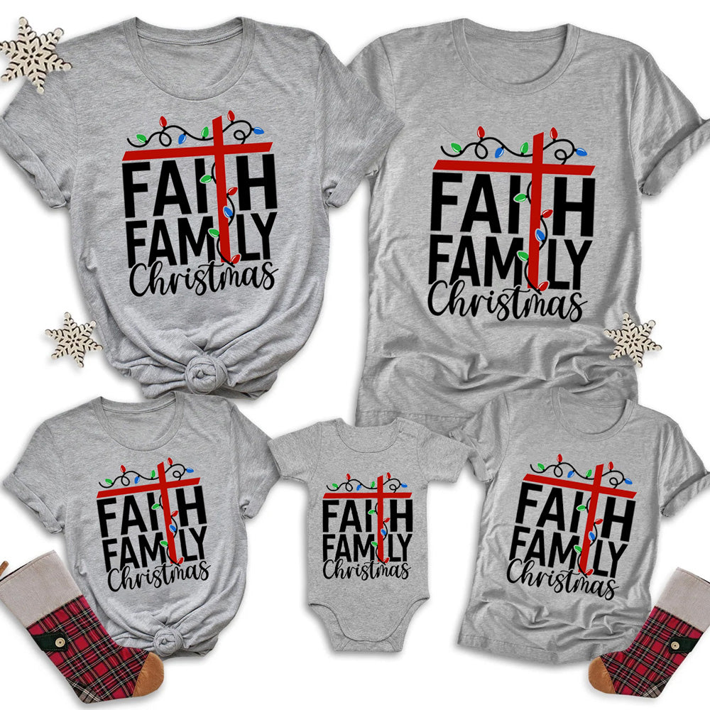 Faith Family Christmas Family Matching Shirts