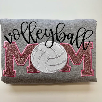 Ball Games MOM Glitter Embroidered Sweatshirt