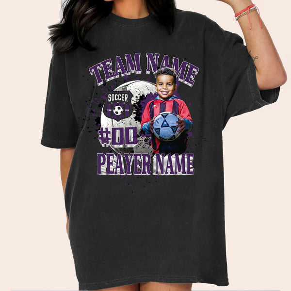 Baseball/Football/Soccer/Softball/Hockey Shirt Personalized Photo Shirt Custom Sports Mom Football Season Ball