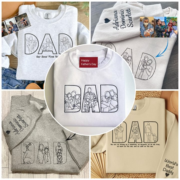 Custom Family Embroidered Sweatshirt – A Unique and Heartwarming Gift for Dad or Mom
