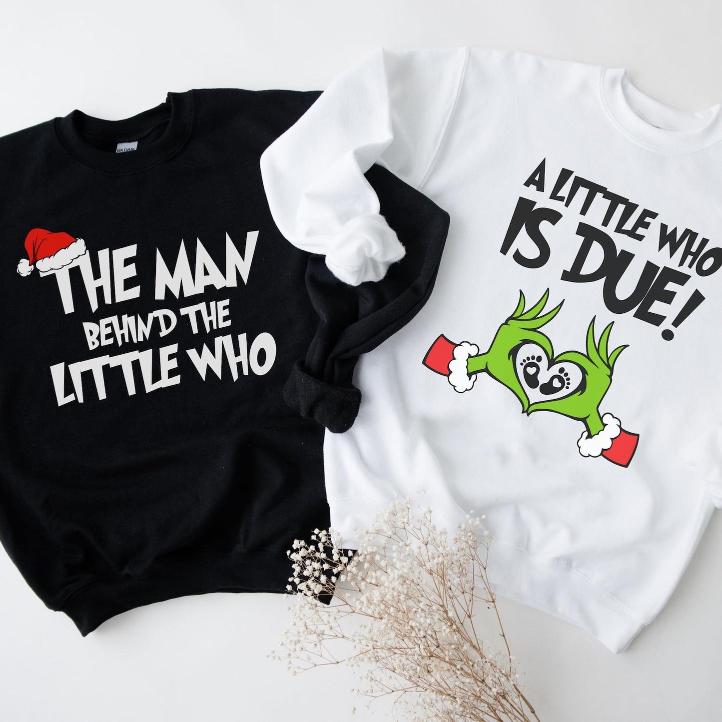 Custom Embroidered Christmas Pregnancy Sweatshirt