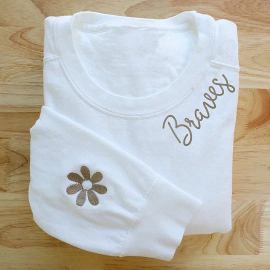 VINTAGE CUSTOM CREW-Custom Embroidered Hand Distressed Crew Neck Sweatshirt