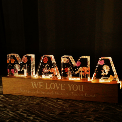 Birth Month Flower Custom LED Night Light, Birthday Gift, Anniversary Gift For Mom, For Wife, For Her