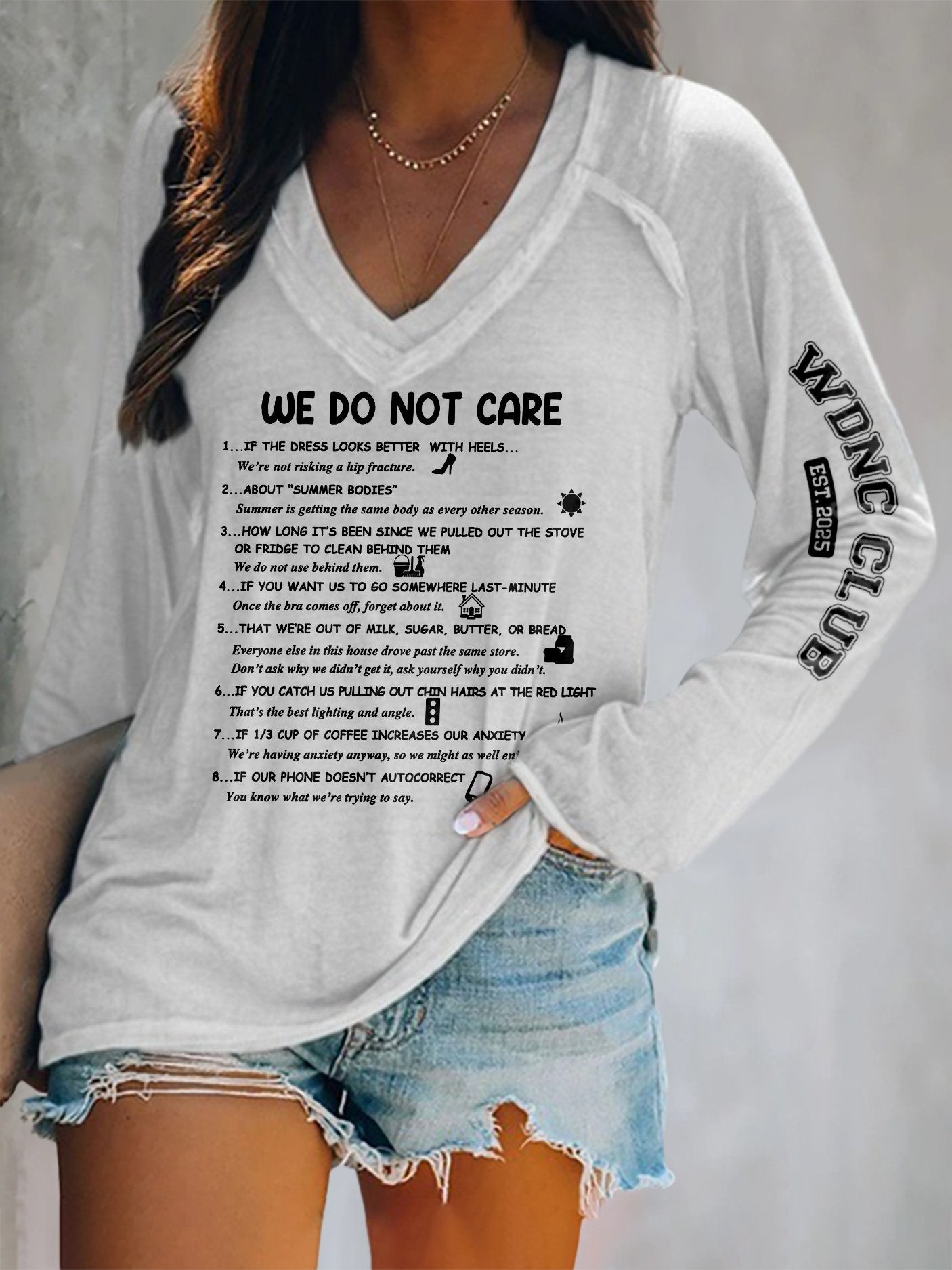 🔥Buy 3 Get 15% Off🔥V-neck Retro Funny WDNC Menopause Perimenopause Print T-Shirt