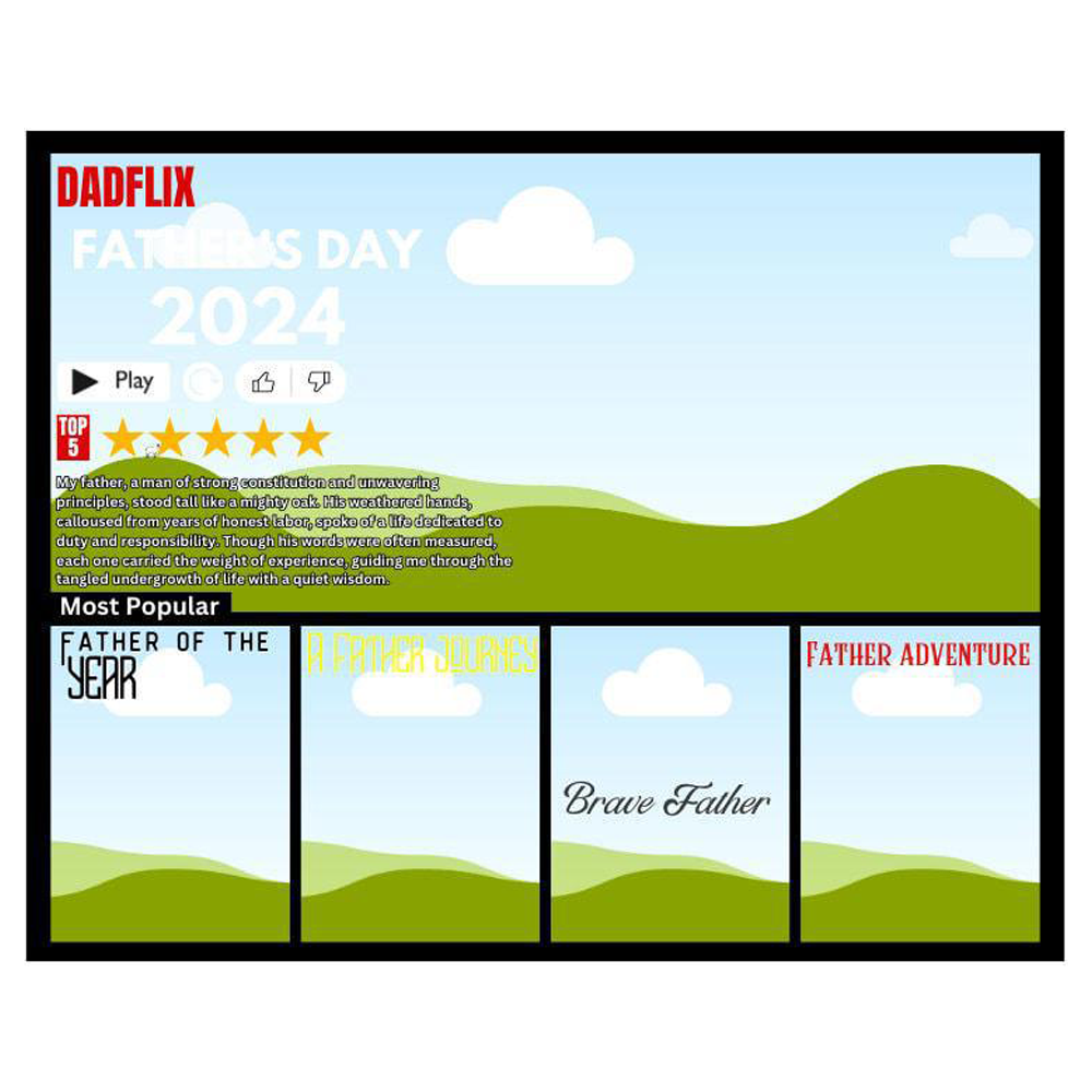 Customized Dadflix Movie Photo Collage, For Father's Day Gifts
