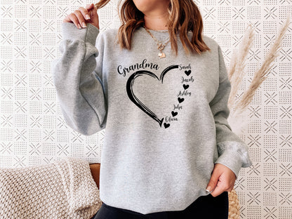 50% OFF ❤️ Personalized Mama/Grandma Heart Sweatshirt