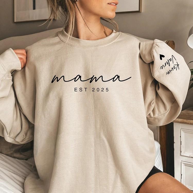 Minimalist Mama Est Sweatshirt, Personalized Mother's Day Gift