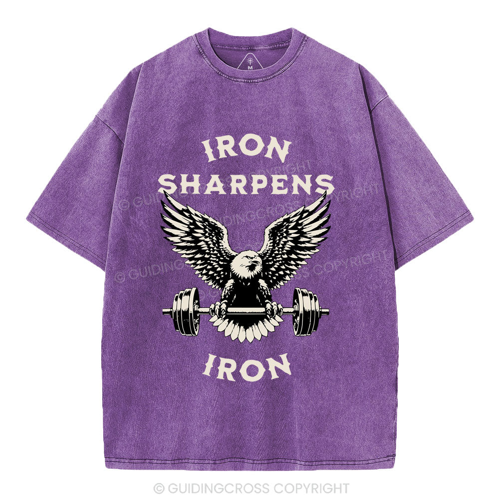 Iron Sharpens Christian Washed T-Shirt