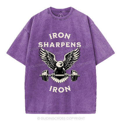 Iron Sharpens Christian Washed T-Shirt