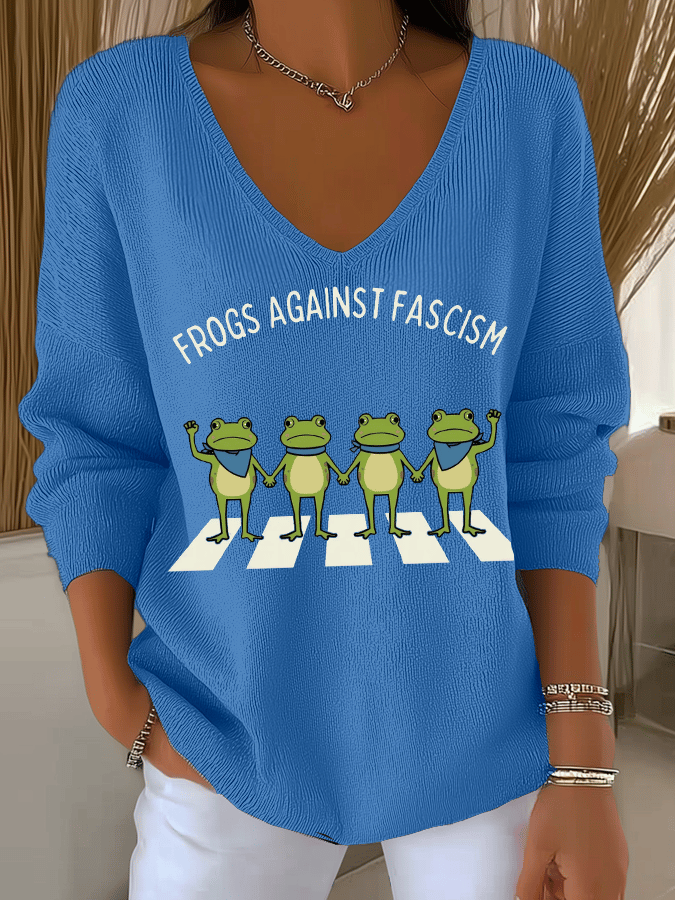 🔥Buy 3 Get 15% Off🔥Women's FDT Print Knit Long Sleeve Top