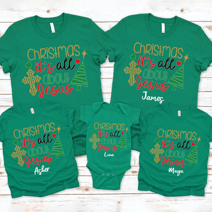 Christmas It's All About Jesus Family Matching Shirts
