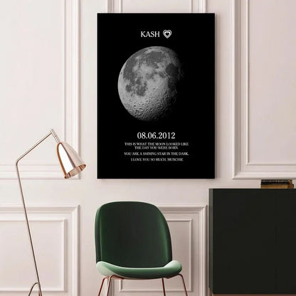 For Couples - Custom Couple Art Frame/ REAL MOON PHASE
