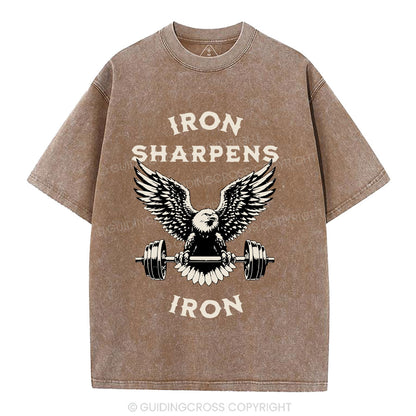 Iron Sharpens Christian Washed T-Shirt