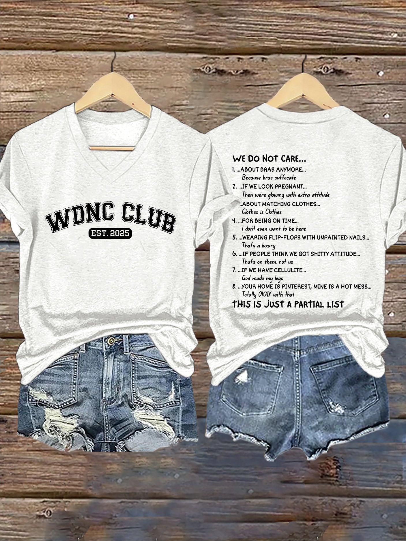 🔥Buy 3 Get 15% Off🔥V-Neck Retro Proud Member Of WDNC Club Est. 2025 Print T-Shirt