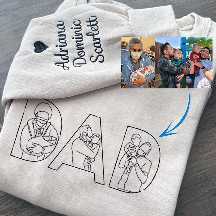 Custom Family Embroidered Sweatshirt – A Unique and Heartwarming Gift for Dad or Mom