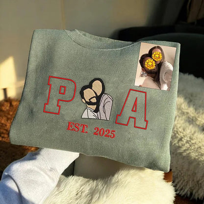Loversdovey Personalized Embroidered Photo Couple Initial Est Year Crewneck/Hoodie/T-shirt